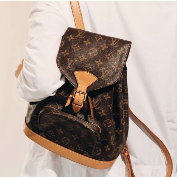 Louis Vuitton Other - SOLD ‼️LOUIS VUITTON Monogram Backpack Montsouris MM  Vachetta Leather Straps